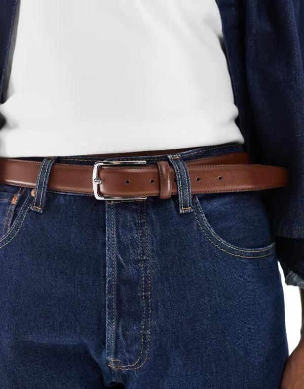 ジャック アンド ジョーンズ メンズ アクセサリー ベルト レザー Jack & Jones premium leather belt Cognac ブラウン