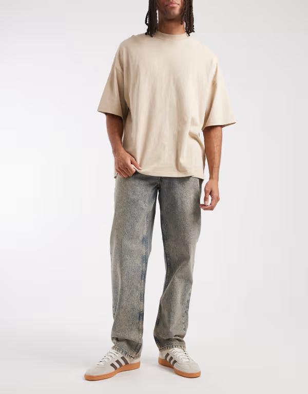 エイソス メンズ ボトムス デニムパンツ ジーンズ ASOS DESIGN straight jeans in light wash LIGHT WASH BLUE ブルー