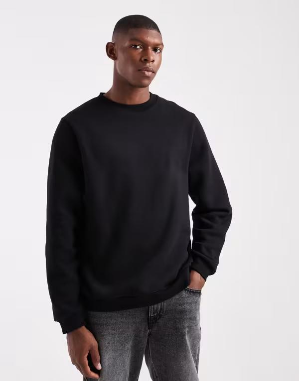エイソス メンズ アウター パーカー・スウェット スウェット シャツ ASOS DESIGN essential sweatshirt Black ブラック