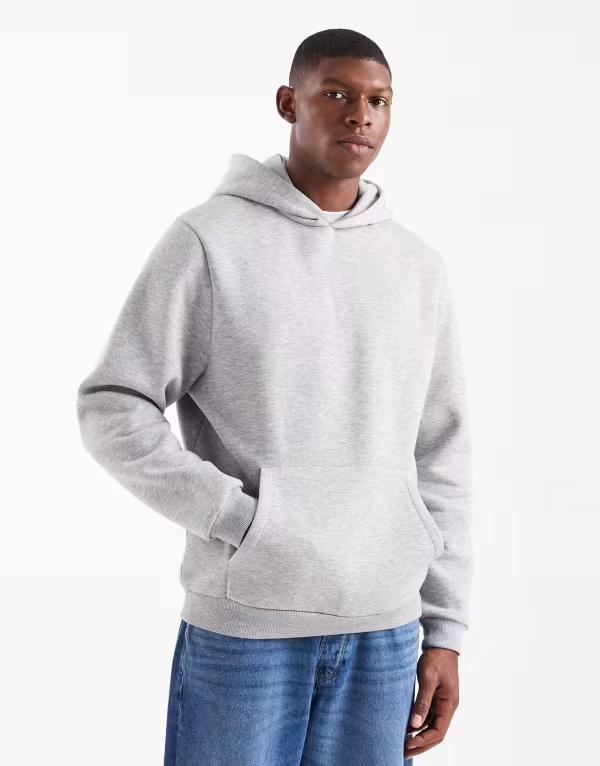 エイソス メンズ アウター パーカー・スウェット パーカー ASOS DESIGN essential hoodie in heather Gray Heather グレー