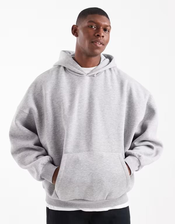 エイソス メンズ アウター パーカー・スウェット パーカー ASOS DESIGN essentials extreme oversized hoodie インチ heather Gray Heather 薄墨色 メンズファッション-パーカー-トップス