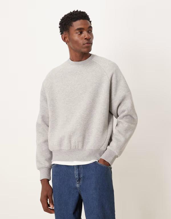 エイソス メンズ アウター パーカー・スウェット スウェット シャツ ASOS DESIGN relaxed sweatshirt in heather Gray Heather グレー 11,005円