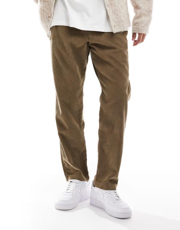 ジャック アンド ジョーンズ メンズ ボトムス カジュアルパンツ コーデュロイ ドローコードウエスト パンツ Jack & Jones Kane relaxed drawstring waist corduroy pants Elmwood ベージュ