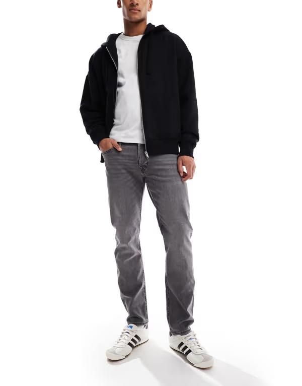万力 アンド ジョーンズ メンズ ボトムス ジーンズズボン下 デニム Jack \u0026 Jones mike tapered jeans Gray 薄墨色