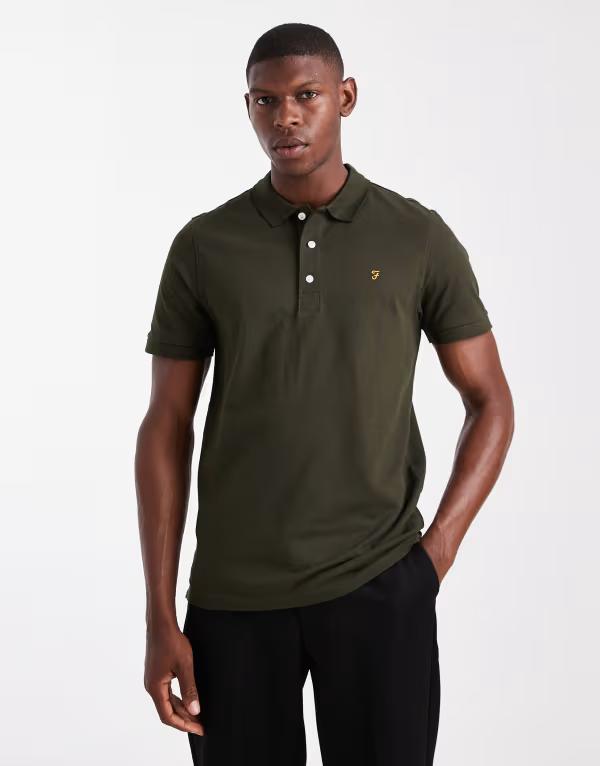 ファーラー メンズ アウター パーカー・スウェット ポロシャツ Farah Blanes short sleeve polo GREEN グリーン