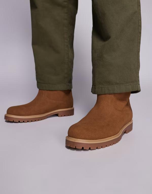 エイソス メンズ シューズ ブーツ・レインブーツ ASOS DESIGN pull on worker boots インチ tan Tan タン