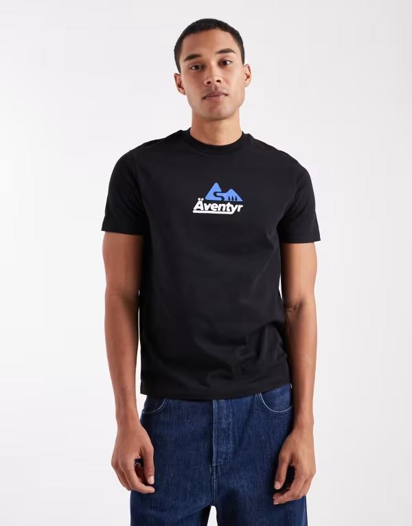 エイソス メンズ トップス Tシャツ グラフィック ASOS DESIGN t-shirt with text graphic Black ブラック