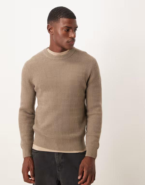 マンゴ メンズ アウター ニット・セーター セーター ニット Mango oversized knit sweater with chunky neckline BROWN ブラウン