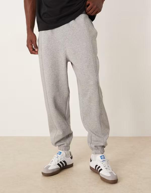 エイソス メンズ ボトムス カジュアルパンツ パンツ スウェットパンツ ASOS DESIGN oversized sweatpants in heather Gray Heather グレー