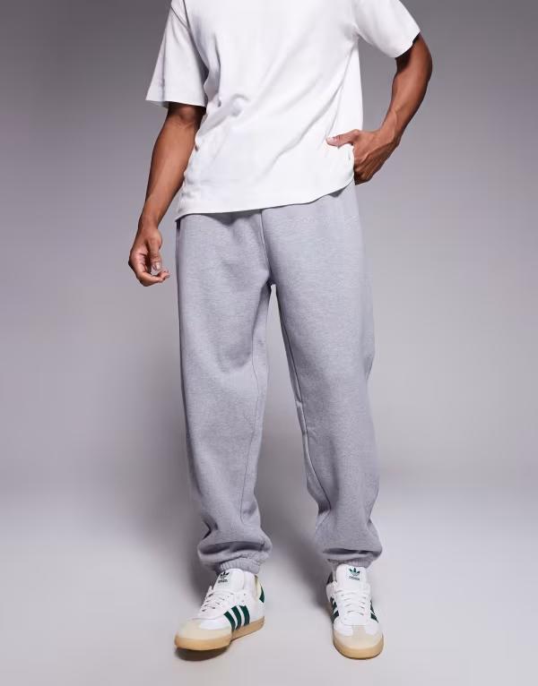 エイソス メンズ ボトムス カジュアルパンツ パンツ スウェットパンツ ASOS DESIGN premium heavy weight oversized sweatpants 400gsm in heather Gray Heather グレー