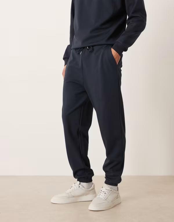 エイソス メンズ ボトムス カジュアルパンツ パンツ スウェットパンツ ASOS DESIGN breatheMAX tapered sweatpants - part of a set Sky captain ネイビー