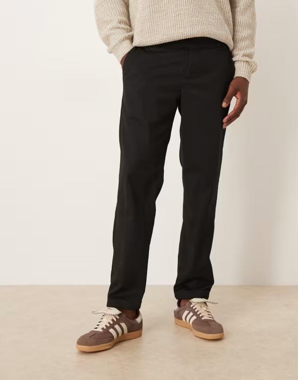 マンゴ メンズ ボトムス カジュアルパンツ スリムフィット パンツ スウェットパンツ Mango slim fit sweatpants in charcoal CHARCOAL チャコール