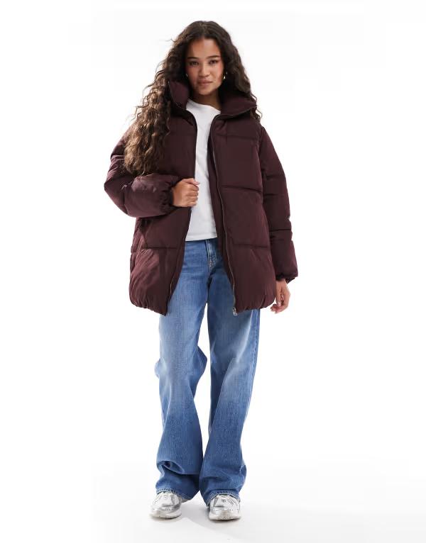 ミスセルフフリッジ レディース アウター ジャケット・ブルゾン ジャケット Miss Selfridge mid length puffer jacket in plum Plum プラム