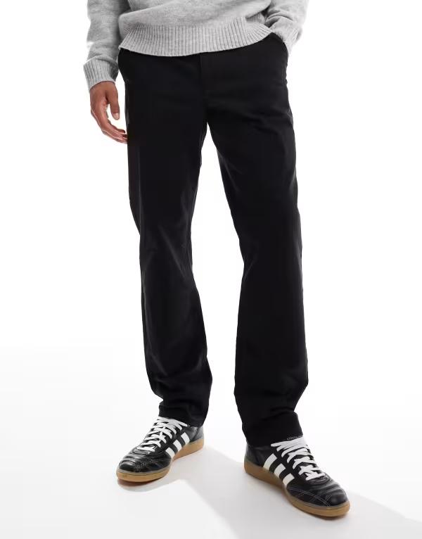 ファーラー メンズ ボトムス 心地好いズボン下 引っ切りない ズボン下 Farah norwood straight leg twill pants Black 黒いこと ズボン・パンツ-メンズファッション