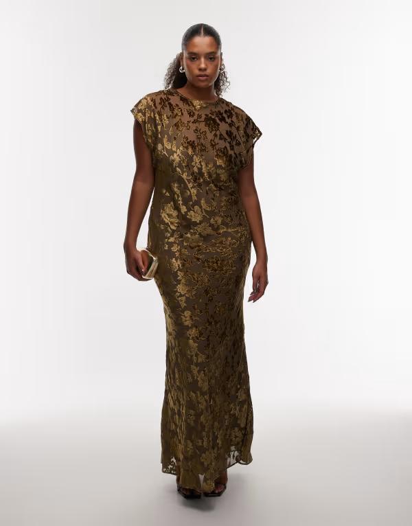 エイソス レディース トップス ワンピース クルーネック ベルベット ノースリーブ マキシ ASOS Curve ASOS DESIGN Curve velvet devore crew neck sleeveless maxi with tie back in mocha Mocha モカ