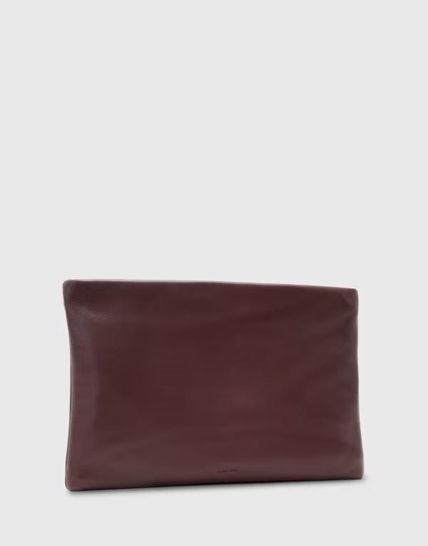 オールセインツ レディース バッグ クラッチバッグ レザー AllSaints Bettina zip leather clutch bag Burgundy バーガンディ