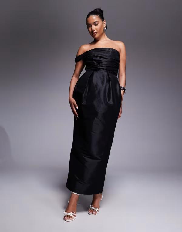 ジャーロ レディース トップス ワンピース アシンメトリー マキシワンピース マキシ Jarlo structured asymmetric off the shoulder maxi dress Black ブラック