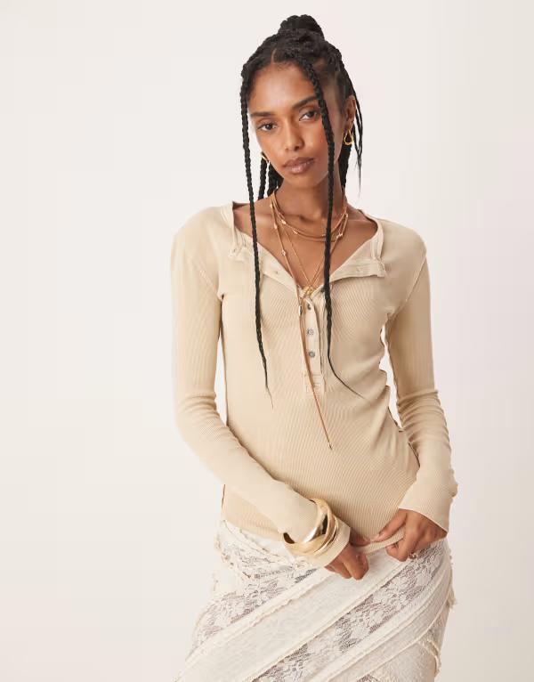 フリーピープル レディース トップス シャツ ボタンダウン ダウン Free People jamie henley button down top in semolina Semolina