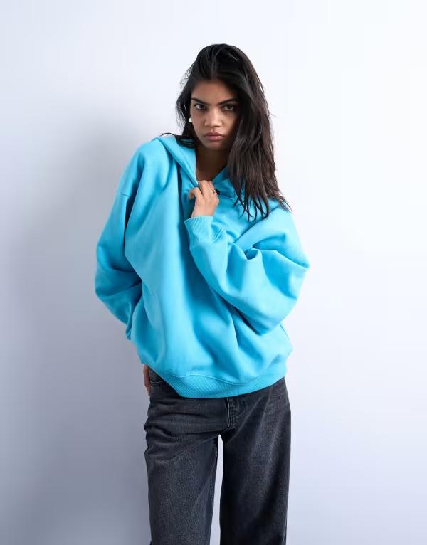 トップショップ レディース アウター パーカー・スウェット パーカー Topshop ultimate hoodie in light LIGHT BLUE ブルー