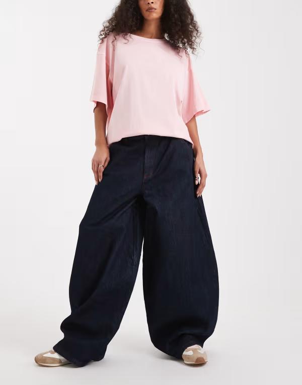 コルージョン レディース ボトムス デニムパンツ ローライズ ジーンズ COLLUSION X006 XL balloon low rise jeans in rinse wash Rinse
