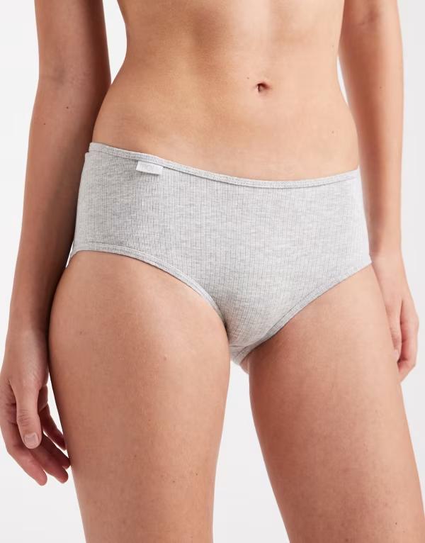 コットンオン レディース アンダー御召しもの ブリーフズボン下 Cotton On 2-pack cotton rib boyleg briefs heather and Black and gray 黒いこと