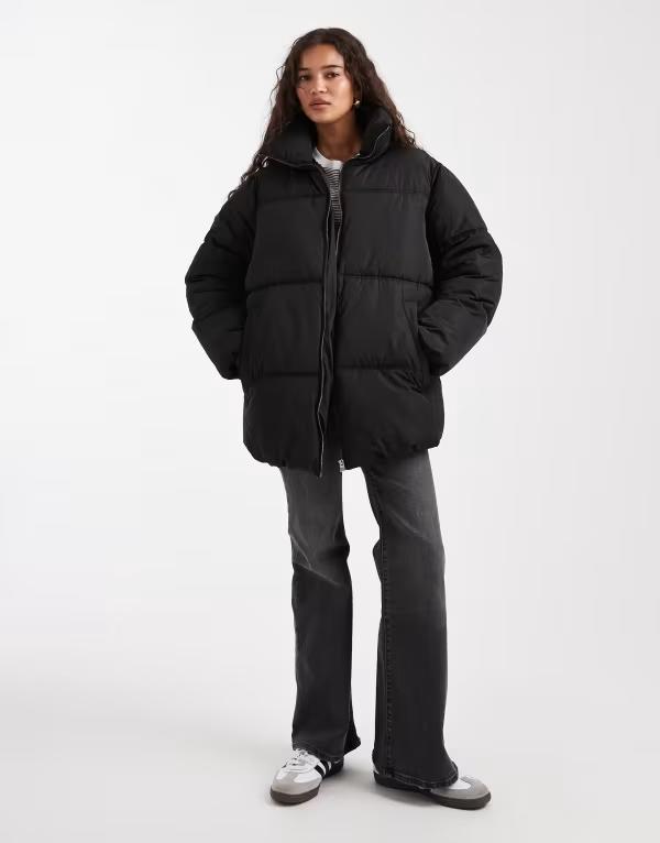 ミスセルフフリッジ レディース アウター 上衣・上衣 上衣 Miss Selfridge mid length puffer jacket Black 黒いこと