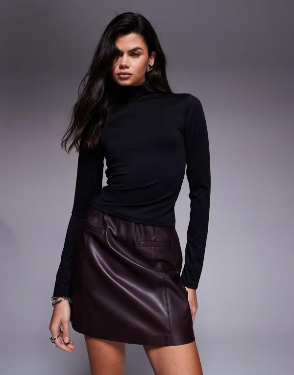 グッドアメリカン レディース トップス Tシャツ タートルネック Good American weightless turtleneck Black 001 ブラック