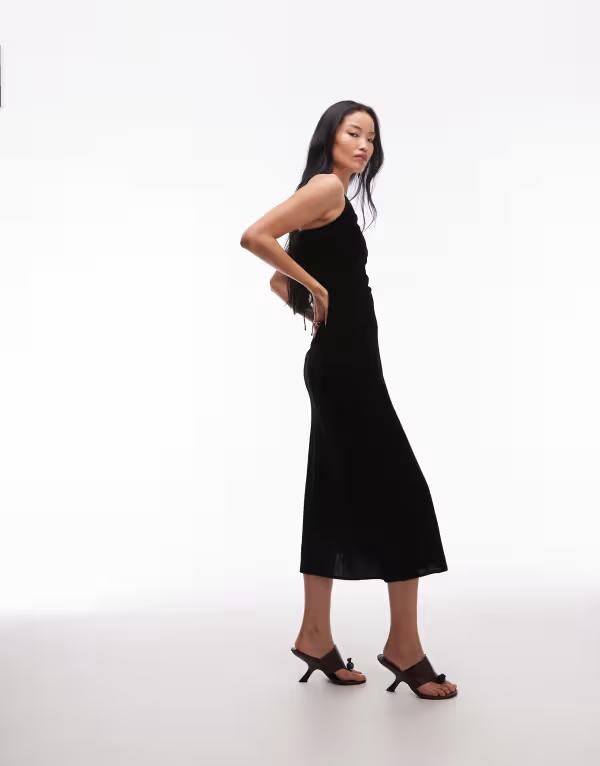 アンドアザーストーリーズ レディース トップス 衣装 シフォン midi衣装 midi 天鵞絨 \u0026 Other Stories strap velvet chiffon MIDI dress Black 黒いこと