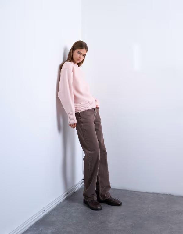 トップショップ レディース ボトムス デニムパンツ ストレート ローライズ ジーンズ Topshop Ember low rise straight leg jeans in otter Otter|ReVida 店
