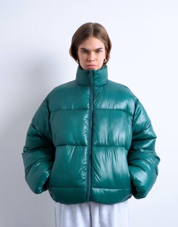 とっ始め販売店 レディース アウター 上衣・上衣 上衣 Topshop high shine mid length puffer jacket インチ teal TEAL ティール