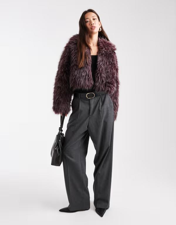コットンオン レディース アウター 上衣・上衣 上衣 Cotton On sally faux fur jacket Burgundy バーガンディ