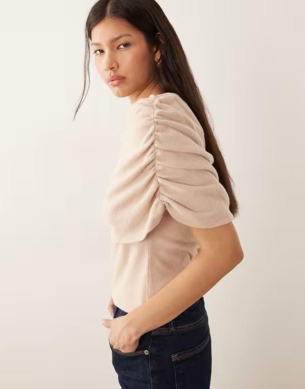 エイソス レディース トップス シャツ ケープデザイン キャップ ケープ ASOS DESIGN supersoft cape top in cream CREAM クリーム