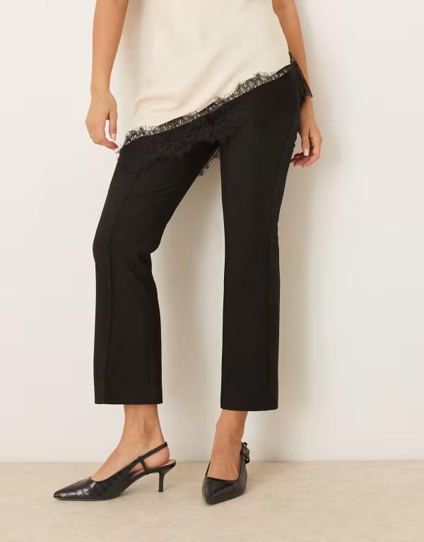 エイソス レディース ボトムス カジュアルパンツ パンツ ASOS DESIGN tailored kick flare pants Black ブラック