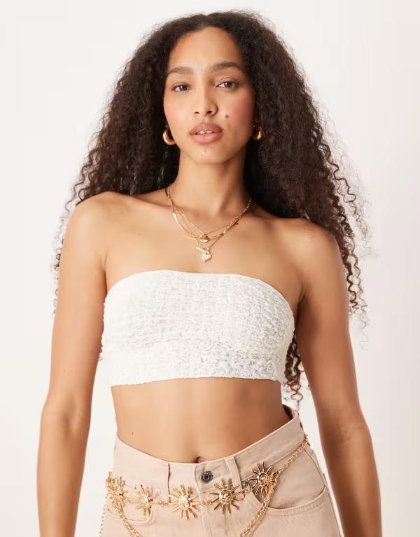 フリーピープル レディース トップス シャツ Free People bea textured bandeau top CLEAN IVORY アイボリー