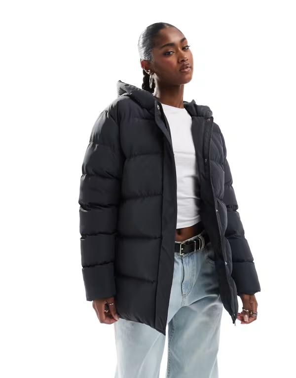 スリードベア レディース アウター 厚地の外套 上衣 Threadbare mid length puffer jacket インチ charcoal Charcoal 濃灰色