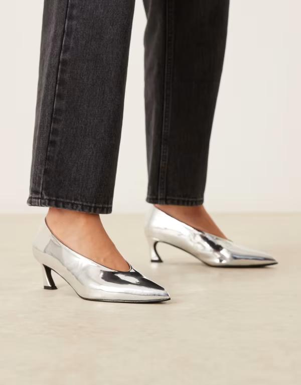 グラマラス レディース シューズ パンプス ヒール Glamorous kitten heel pumps SILVER シルバー 13,305円