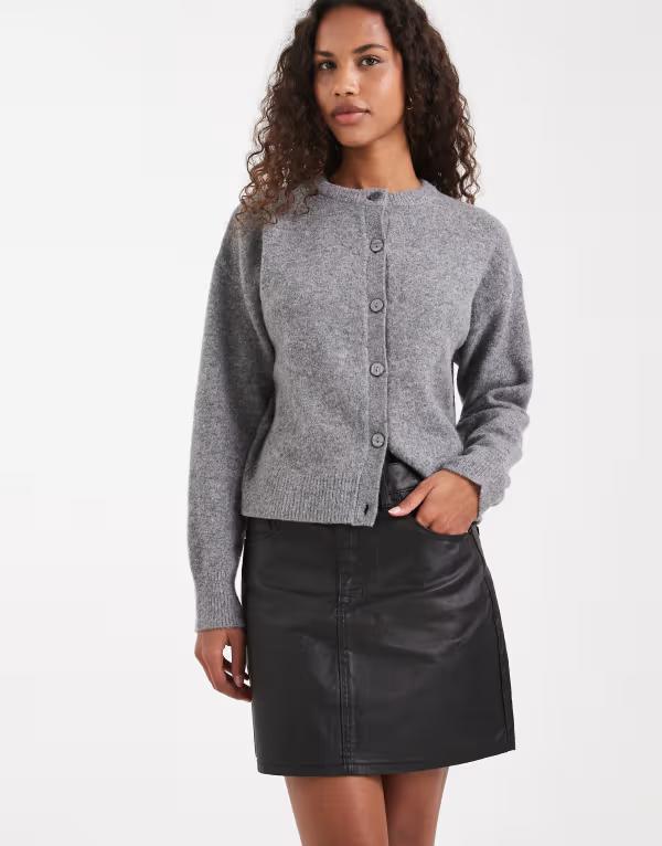 エイソス レディース ボトムス スカート ミニ コート デニム ASOS DESIGN denim high waisted mini skirt in coated Black coated ブラック 11,300円