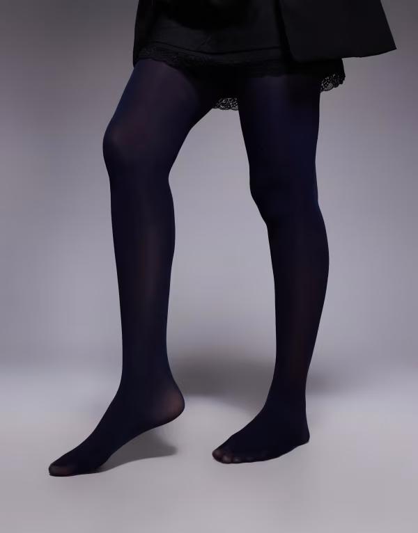 エイソス レディース ボトムス レギンス ASOS DESIGN 40 denier tights インチ dark DARK NAVY 米国海軍