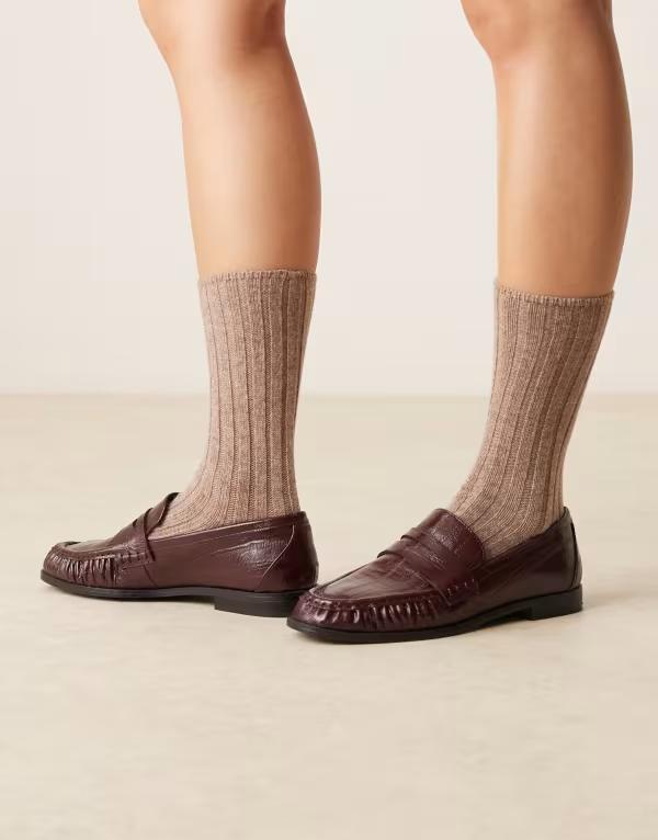 エイソス レディース アンダーお召しもの ソックス リブニット 羊毛 編み物 ASOS DESIGN chunky rib knit wool blend lounge socks インチ oatmeal Oatmeal オートミール