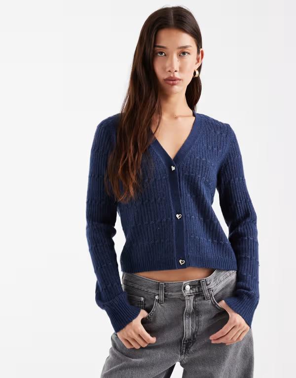 オンリー レディース アウター カーディガン Vネック ONLY V-neck cardigan NAVY ネイビー