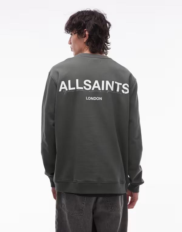 オールセインツ メンズ アウター パーカー・スウェット クルーネック シャツ Allsaints halcyon crew neck sweatshirt garnet green グリーン