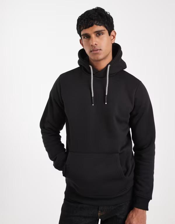 ブレーブソウル メンズ アウター パーカー・スウェット コントラスト Brave Soul hoodie with contrast drawstrings Black ブラック