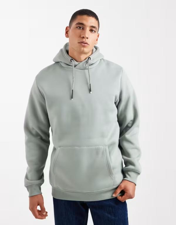 ブレーブソウル メンズ アウター パーカー・スウェット 対比 Brave Soul hoodie with contrast drawstring インチ sage GREEN 緑であること パーカー-トップス