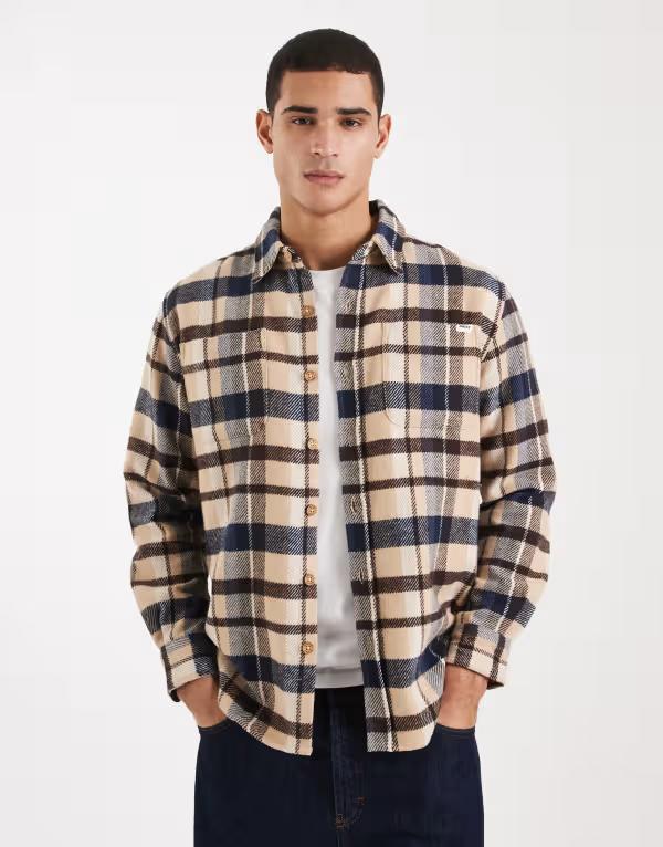 パルレ メンズ トップス シャツ ロゴ Parlez long sleeve logo shirt and beige plaid Multi マルチカラー|ReVida 店