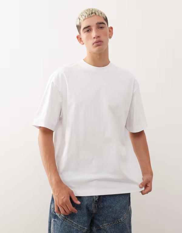 ウィークデイ メンズ トップス Tシャツ リラックスフィット ジャージー Weekday relaxed fit heavyweight jersey t-shirt White ホワイト