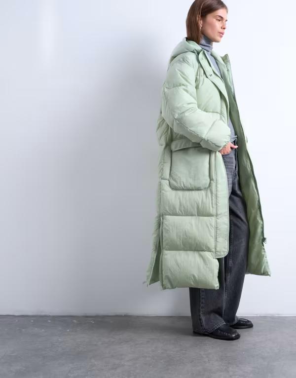 とっ始め販売店 レディース アウター 上衣・上衣 Topshop longline techy puffer jacket sage サルヴィア