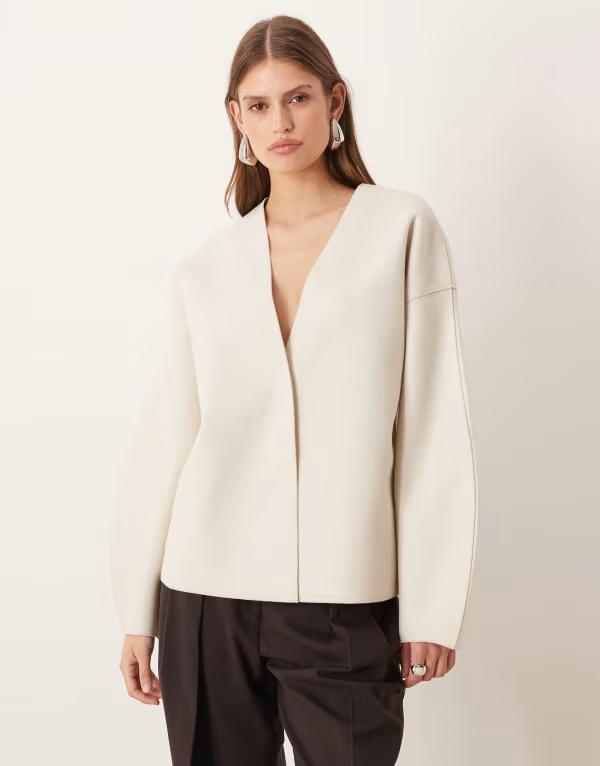 離宮 レディース アウター 上衣・上衣 クロップド VILA clean cropped lightweight jacket インチ super light natural melange Super Light Melange