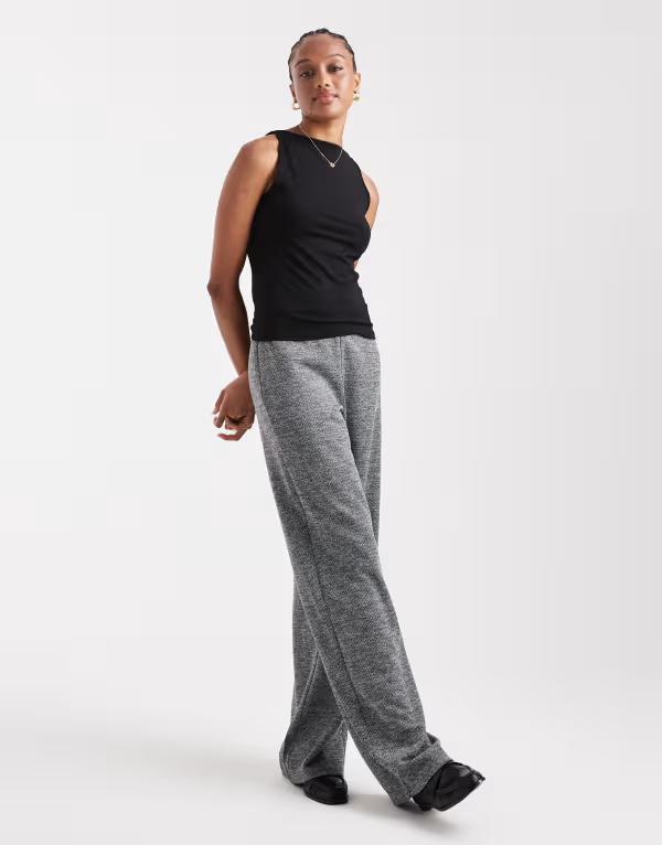 ベロモーダ レディース ボトムス 心地好いズボン下 Vero Moda Talloose pull on pants インチ heathered salt and pepper Black Marl 黒いこと