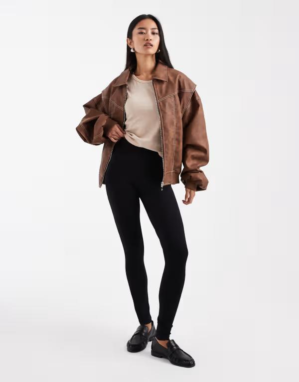 エイソス レディース ボトムス レギンス ASOS DESIGN leggings Black ブラック