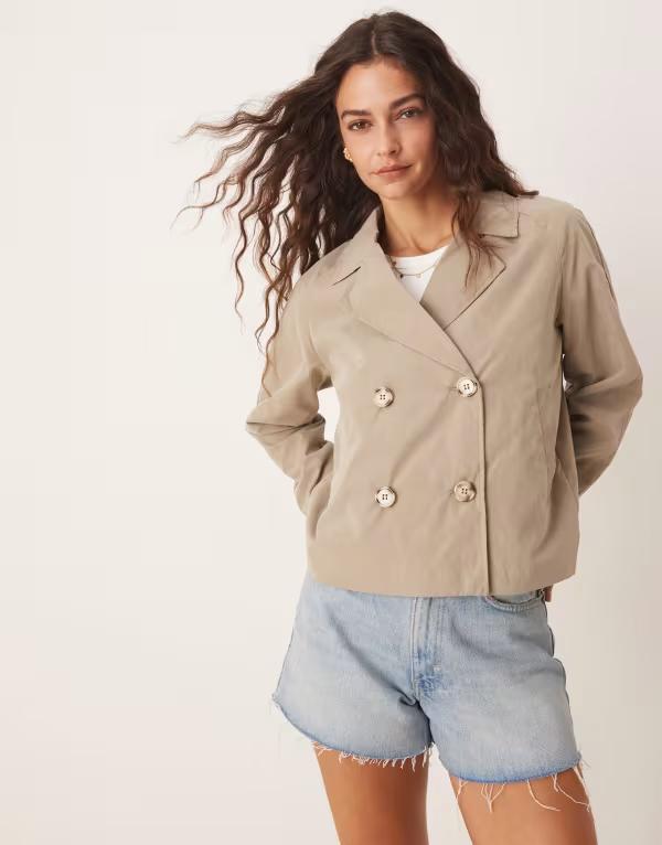ジェイディーワイ レディース アウター 上衣・上衣 厚地の外套 JDY boxy shortrench coat BEIGE ベージュ